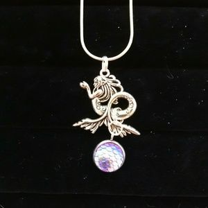 New February mermaid scale necklace